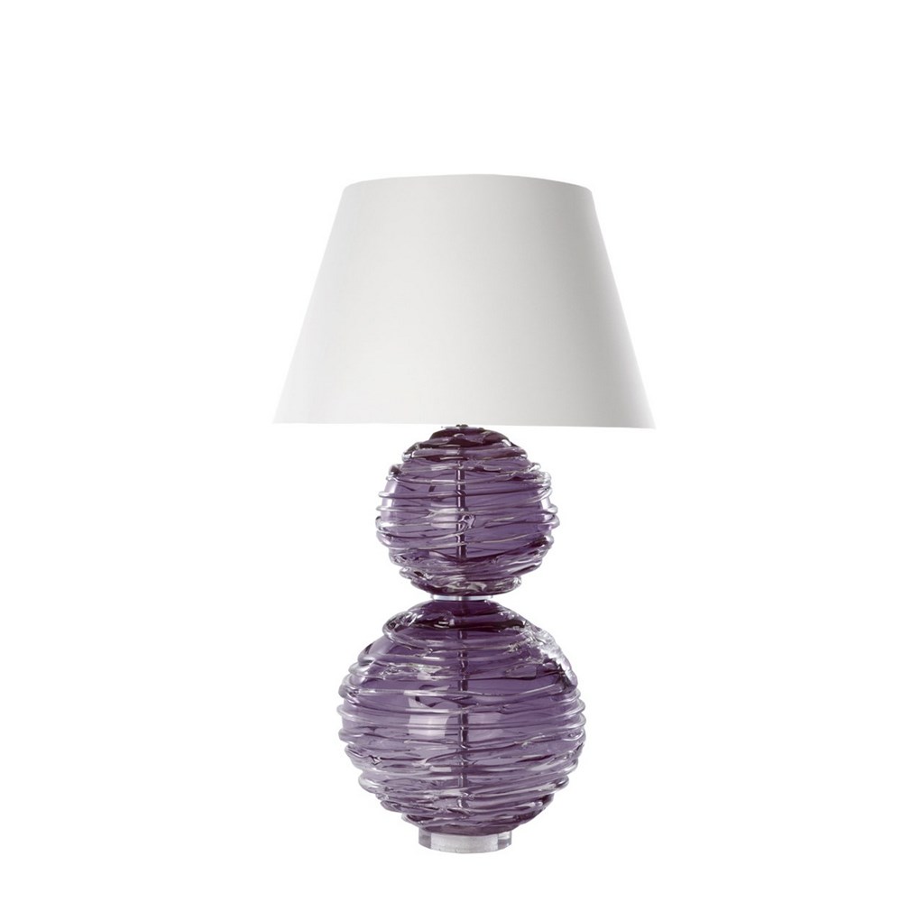 Alfie Crystal Glass Lamp by William Yeoward in Amethyst Purple